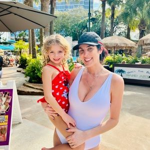 TA3 White Plungey Bathing Suit NWT rip on side